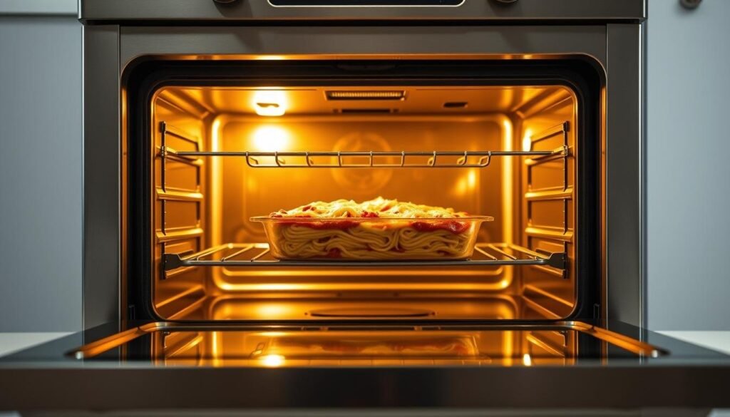 cooking frozen lasagna in the oven